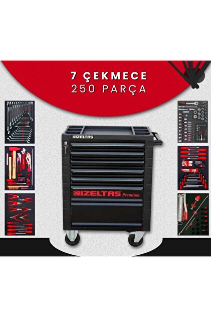 İzeltaş İzeltaş 7 Çekmeceli Preminyum Seri 250 Parça dolu Takım