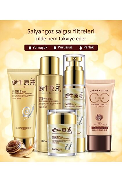 BIOAQUA Snail Prime Salyangoz Özlü 5'li Sıkılaştırıcı Nemlendirici