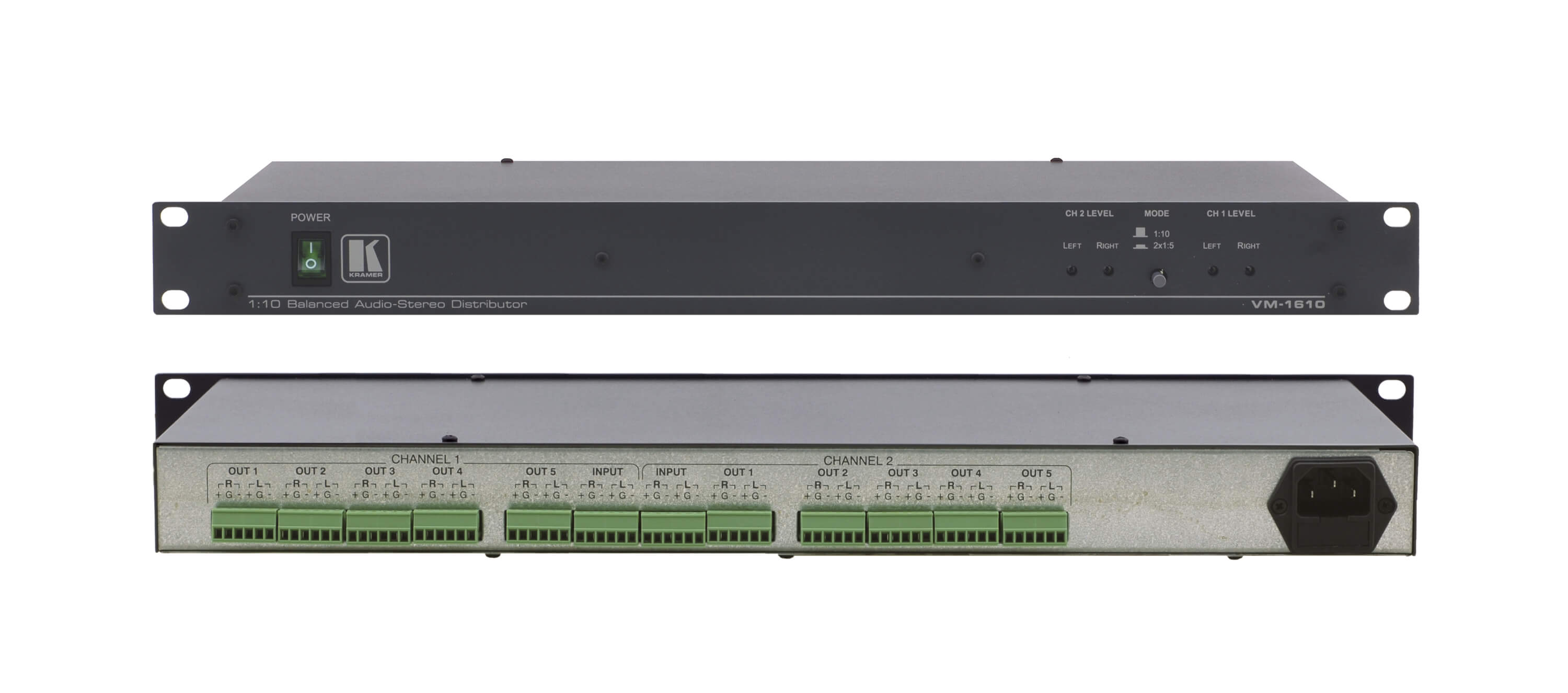VM-1610 1:10 Balanced Stereo Audio Distribution Amplifier