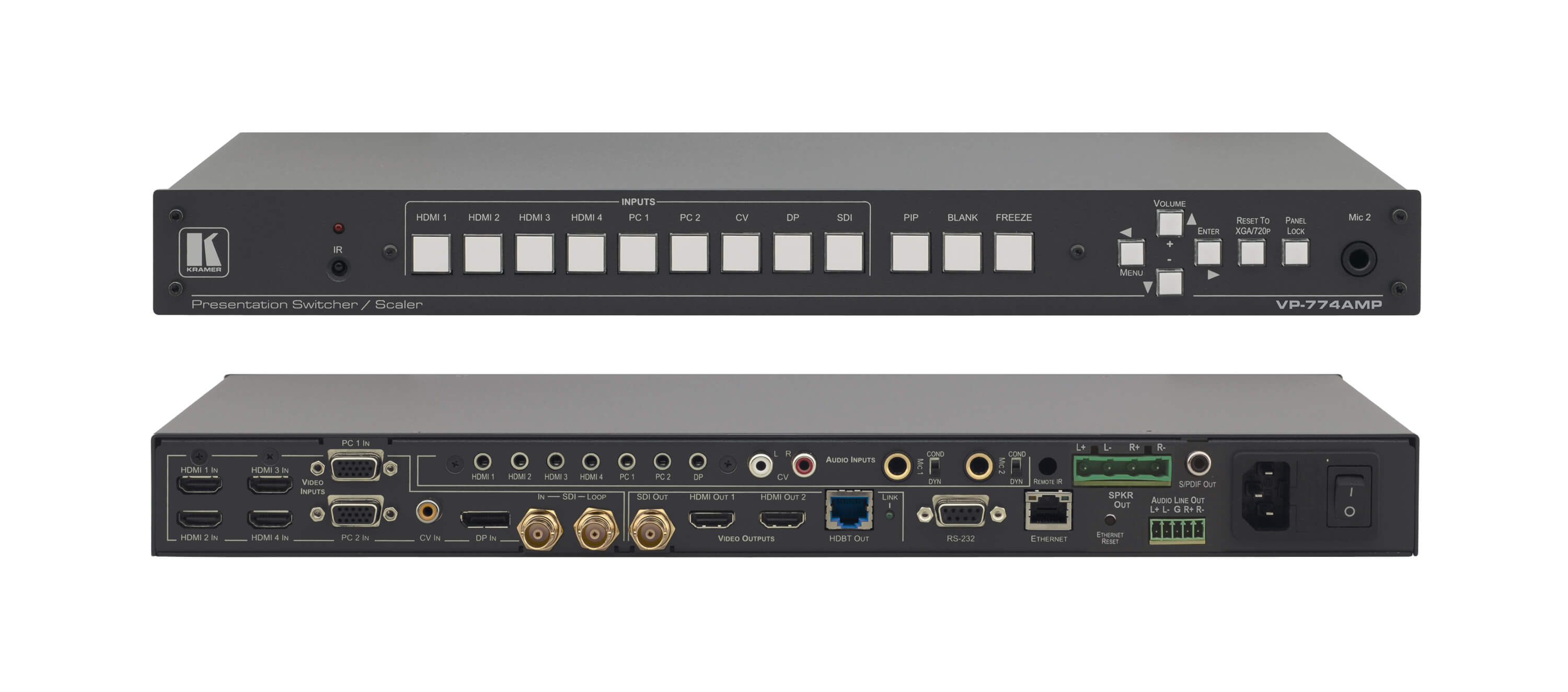 VP-774A 9–Input HDMI & HDBaseT ProScale™ Presentation Switcher