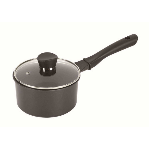 キャスティエ ダイヤモンドコート ガラス蓋付片手鍋 16cm HB－5997 IH