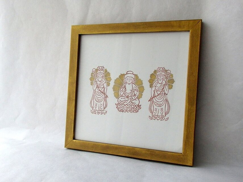 仏像版画 薬師三尊 | iichi 日々の暮らしを心地よくするハンドメイドや