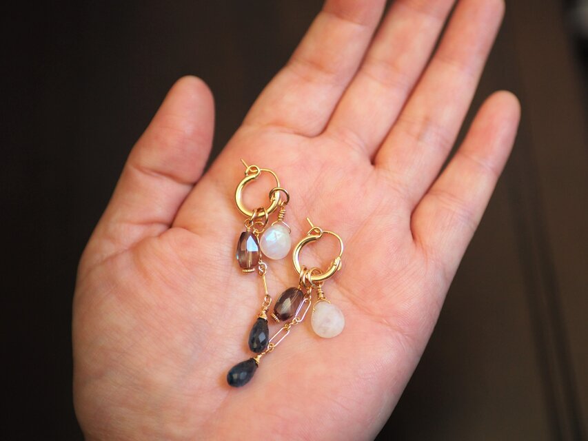 フープピアス（3チャーム付き） 14kgf | iichi 日々の暮らしを心地よく