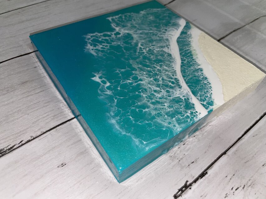 オーシャンアート 波レジンアート 海【スクエアS-05】 | iichi 日々の