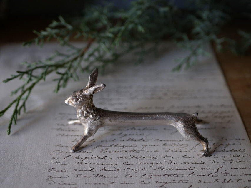 うさぎ ウサギ カトラリーレスト フランスアンティーク ブロカントの