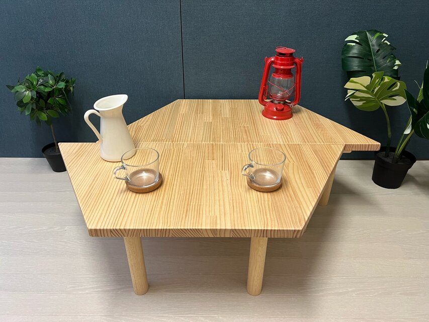 送料無料】 ローテーブル 6角形 90cm 2分割 パイン ねじ込み脚 | iichi