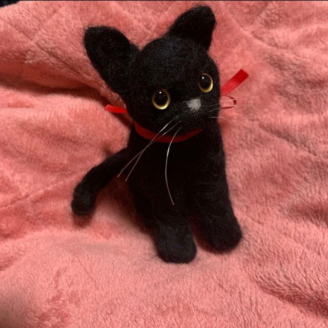 羊毛フェルトハンドメイド黒猫ちゃん | iichi 日々の暮らしを心地よく