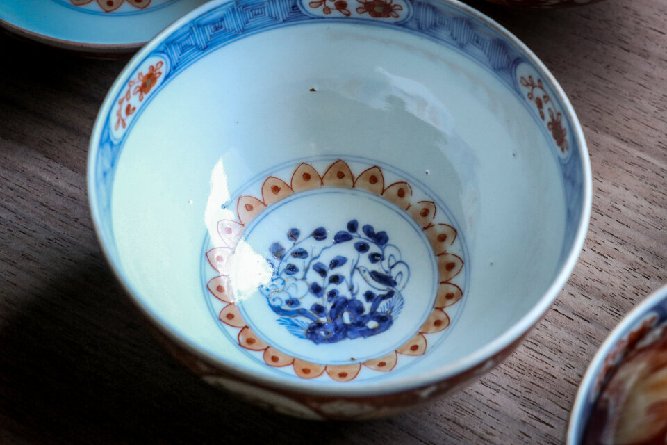 古伊万里 染錦小槌鼠文蓋茶碗 明治時代 E680B | iichi 日々の暮らしを