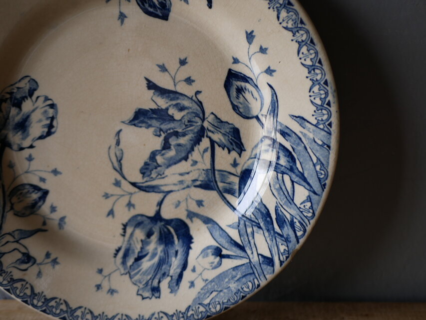 no.1 平皿 チューリップ GIEN ジアン フランスアンティーク