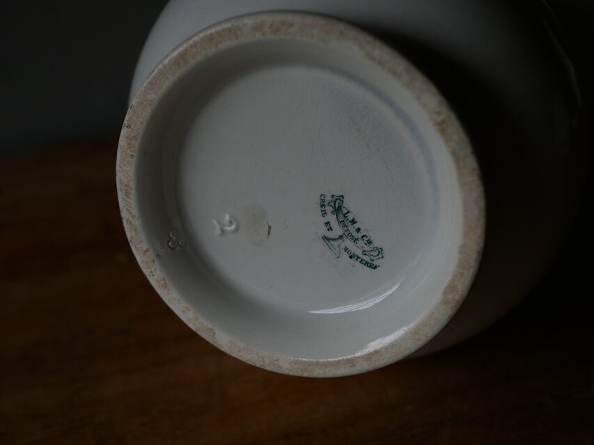 クレイユモントロー フランスアンティーク ピッチャー ピシェ 花器