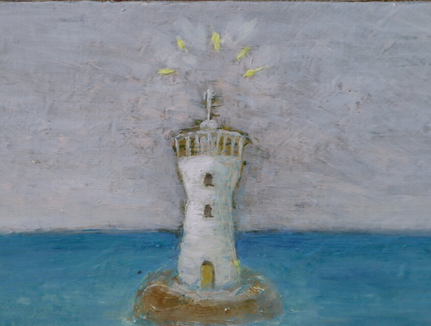 油絵「灯台」 | iichi 日々の暮らしを心地よくするハンドメイドや