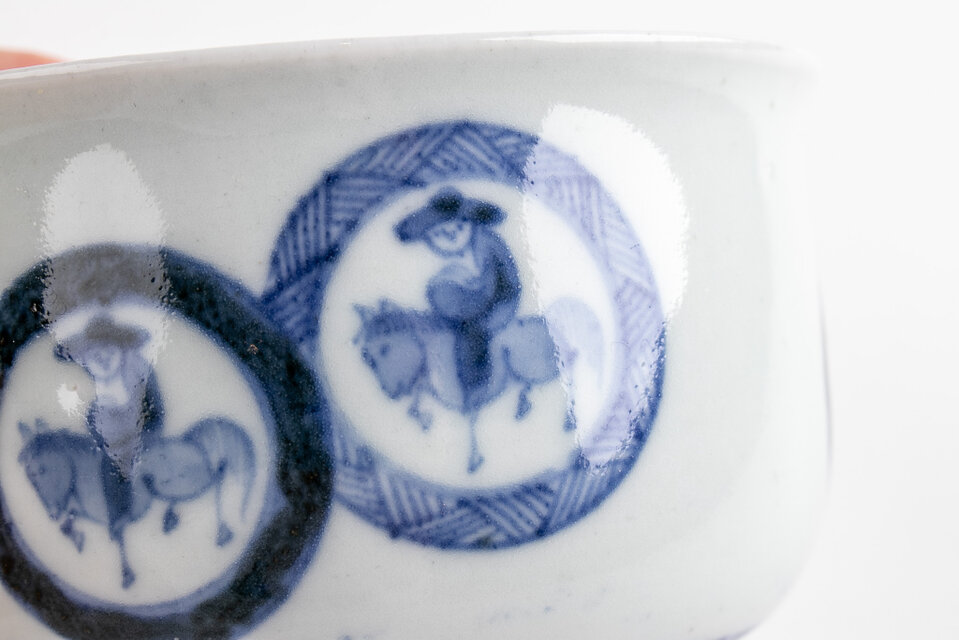 古伊万里 染付 騎馬人物文 向付 1客 江戸後期 | iichi 日々の暮らしを