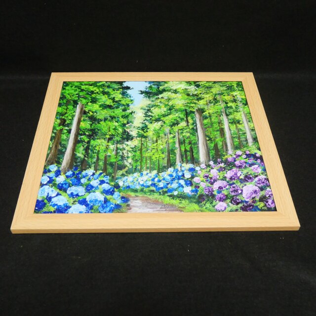 油絵【森の紫陽花】 | iichi 日々の暮らしを心地よくするハンドメイド