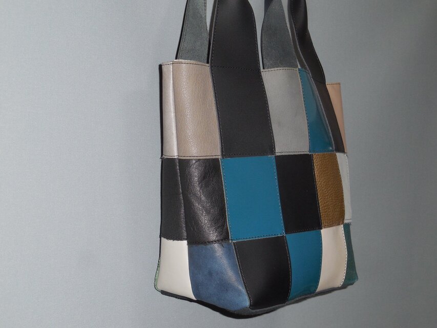 レザーパッチワークハンドバッグ 359 | iichi 日々の暮らしを心地よく
