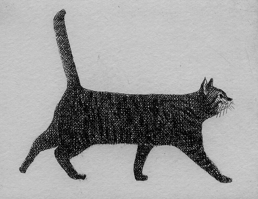 横向きの猫/銅版画(額あり） | iichi 日々の暮らしを心地よくする