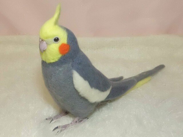 リアル！オカメインコ ノーマル♂ 羊毛フェルト 受注製作 ライフサイズ