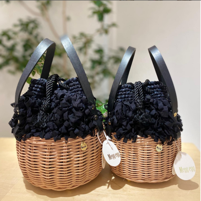 オーダー用】籐とかぎ針編みのバッグMeggBag marche M /かごバッグ