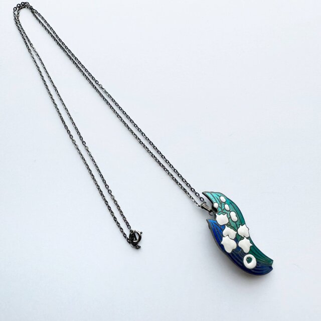 すずらん【Blue】 七宝焼のペンダント 丹銅メタル七宝 | iichi 日々の