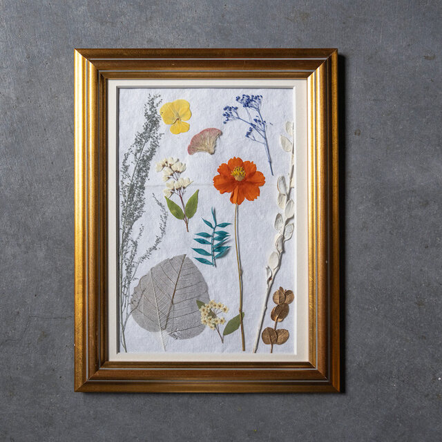 押し花アートフレーム】ゴールドフレームb | iichi 日々の暮らしを