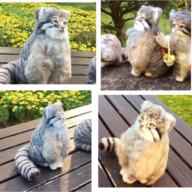 オーダーメイド☆羊毛フェルトのマヌルネコ エジプト座り | iichi 日々