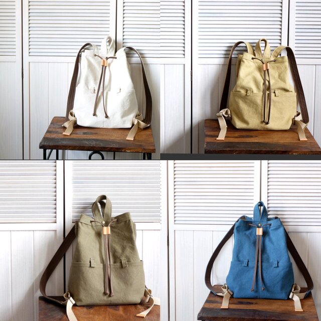 倉敷産帆布の柔らかリュック◇深青 | iichi 日々の暮らしを心地よく