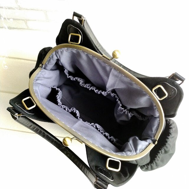 受注製作】3way 11号帆布 あおりがま口バッグ＆ショルダー | iichi