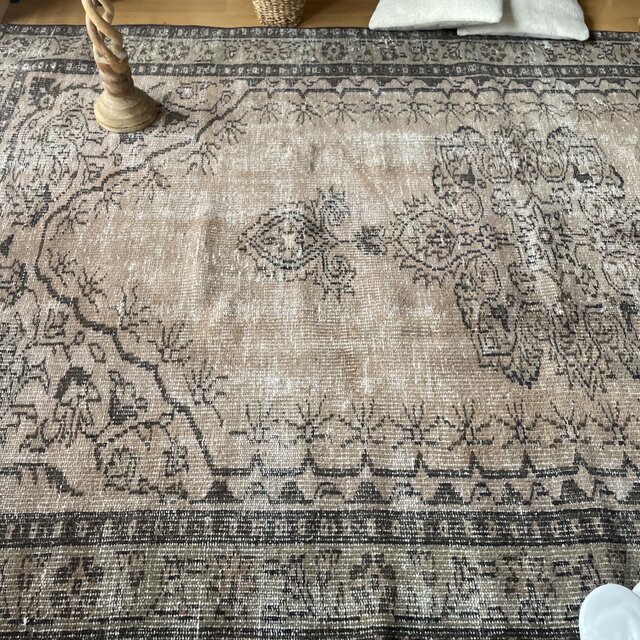 超大判 160.5×271 レア ブラウンオーバーダイ トルコヴィンテージラグ