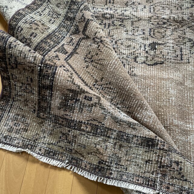 超大判 160.5×271 レア ブラウンオーバーダイ トルコヴィンテージラグ