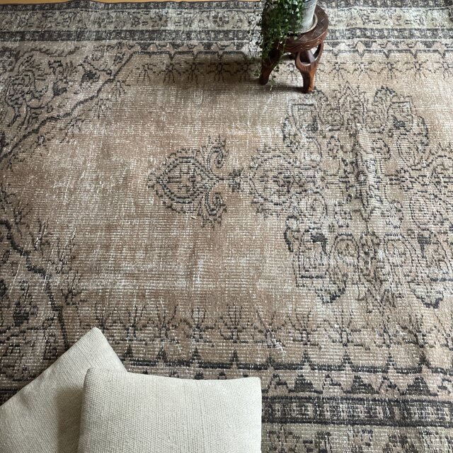 超大判 160.5×271 レア ブラウンオーバーダイ トルコヴィンテージラグ