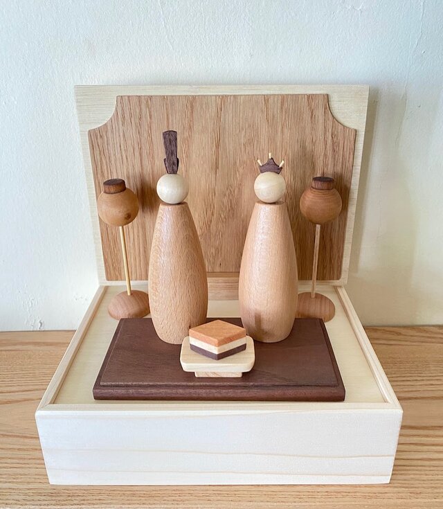 木のおひな様 木製立ち雛飾り | iichi 日々の暮らしを心地よくする