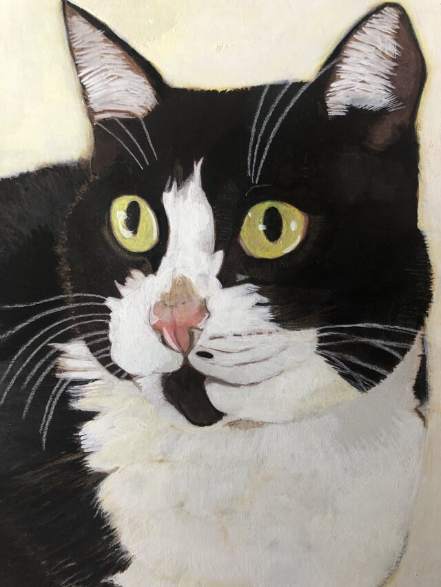 猫イラスト「ウメ7」原画（額縁入り） | iichi 日々の暮らしを心地よく