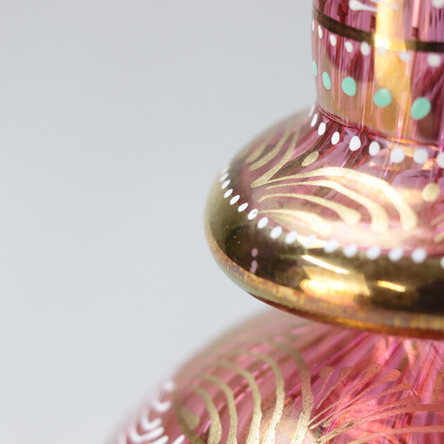 フラワーベース ピンク ラッパ型（訳あり）【エジプトガラス】 | iichi