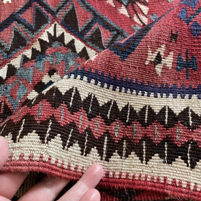 69×92 オールドキリム ウール100% トルコヴィンテージラグ | iichi