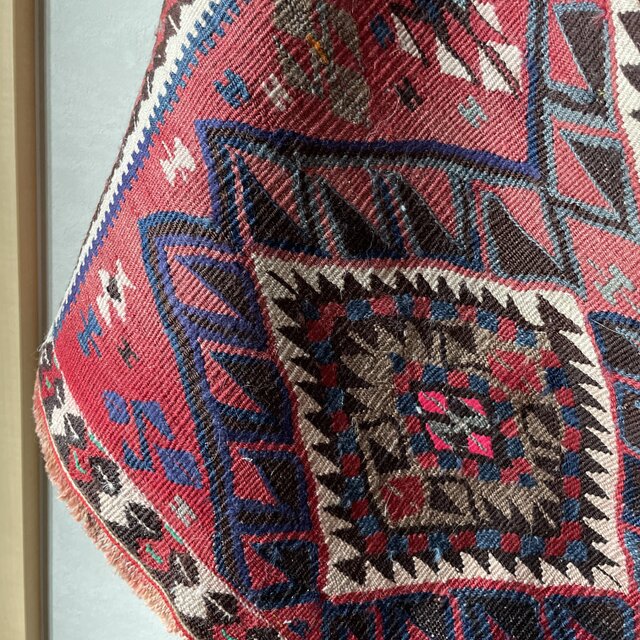 69×92 オールドキリム ウール100% トルコヴィンテージラグ | iichi