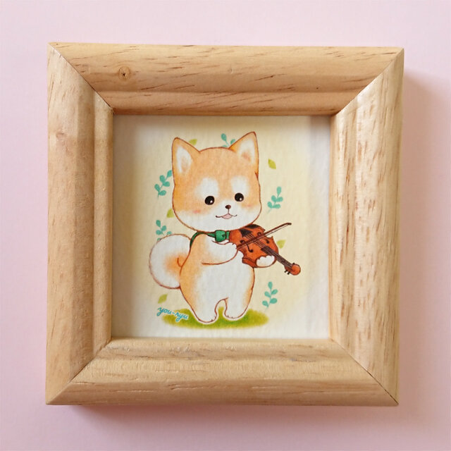 複製ミニイラスト 柴犬ちゃん「バイオリンのメロディー」 | iichi 日々