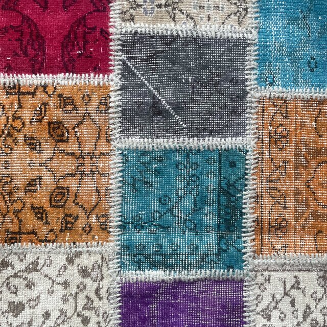 sale】 71×120 パッチワーク 手縫い レア オーバーダイ トルコ