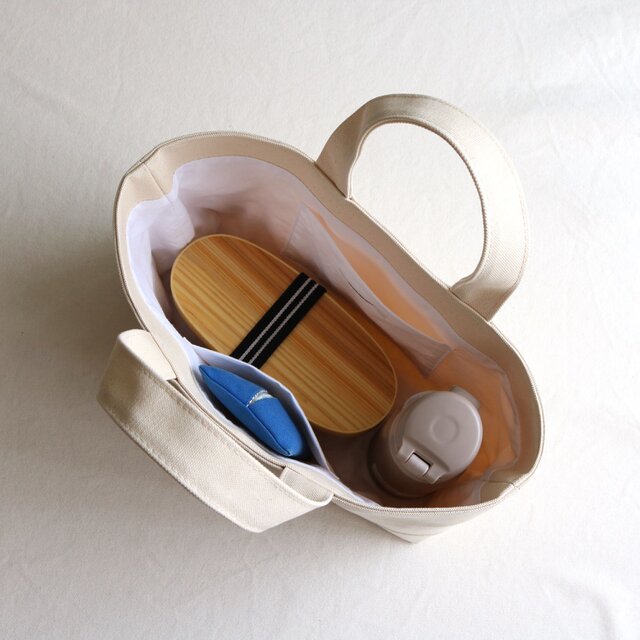 生成り 倉敷産8号帆布使用横長トートM【受注製作】 | iichi 日々の