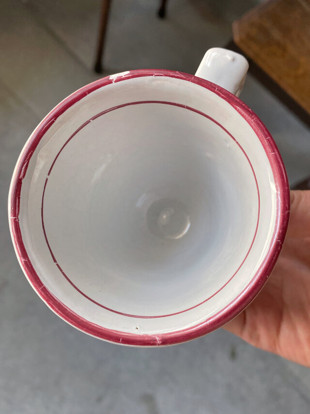 ブリュロ カップ コーヒーカップ 赤線 フランス アンティーク 0501841