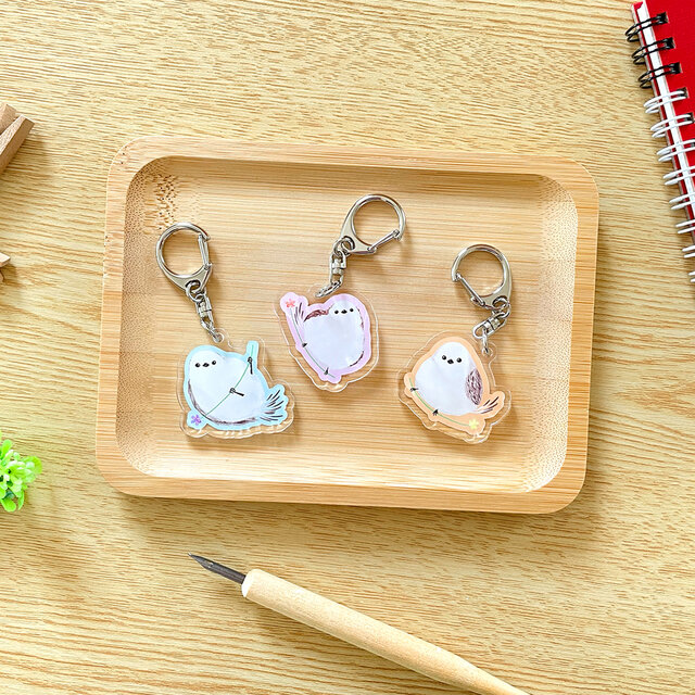 シマエナガのキーホルダー〈1個〉アクキー 鳥 誕生日プレゼント 母の