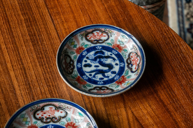 古伊万里 染錦 雲龍花鳥文 豆皿 明治時代 E215B | iichi 日々の暮らし
