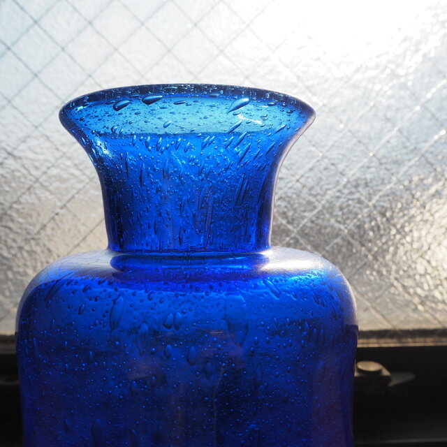 北欧＊エリックホグランのフラワーベース／青色／花瓶／ガラス／BODA