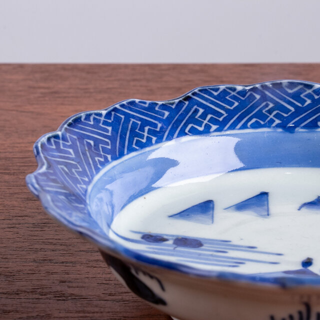 古伊万里 染付 楼閣山水文 平鉢皿 江戸後期 D204 | iichi 日々の暮らし