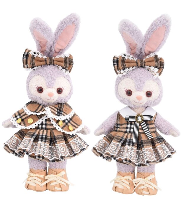 ステラルー 服 着せ替え コスチューム ケープ付キャメルチェックドレス