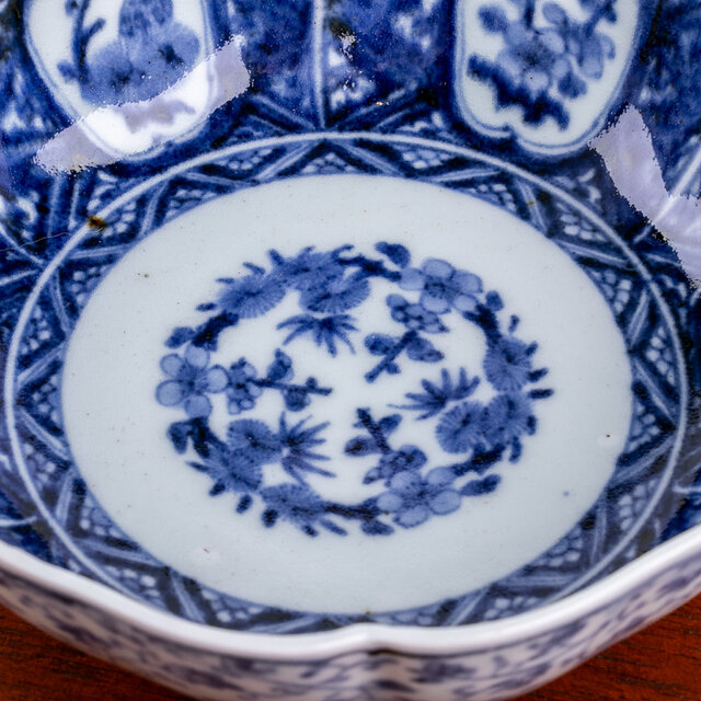 古伊万里 染付 花唐草芙蓉文 なます皿 江戸中期 E932 | iichi 日々の