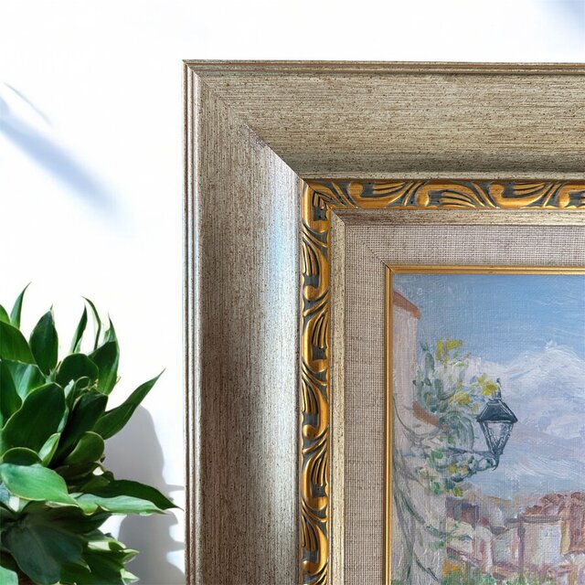 一日の始まり（油絵F4号、スペイン、グラナダ 、原画、額付き