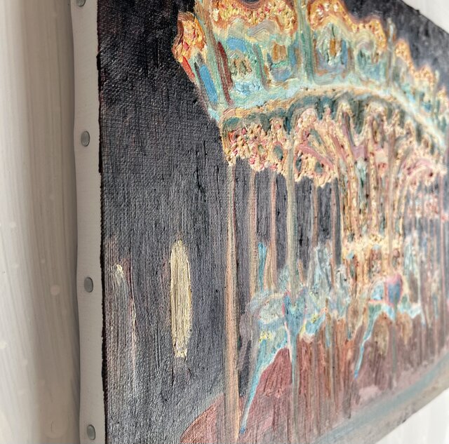 32×41㎝「夜のメリーゴーランド2」原画・油彩画・F6 | iichi 日々の