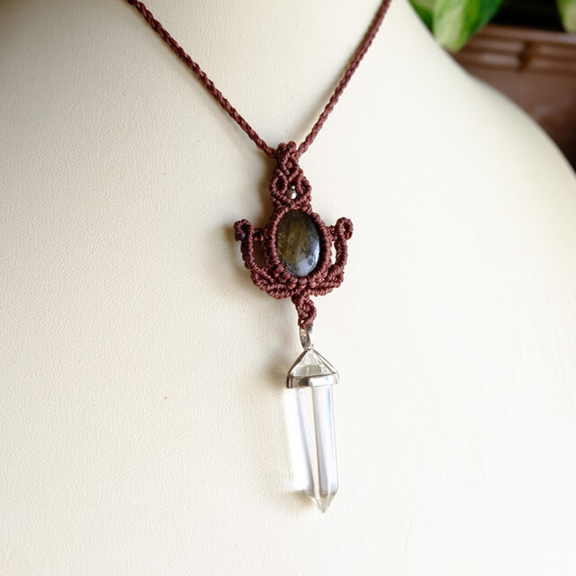 両剣ベラクルスアメジストポイント エチオピア産オパール マクラメ