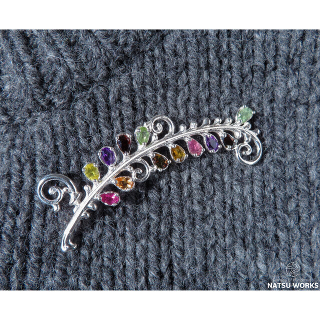 トルマリン & アメジスト ブローチ / Tourmaline and Amethyst Brooch