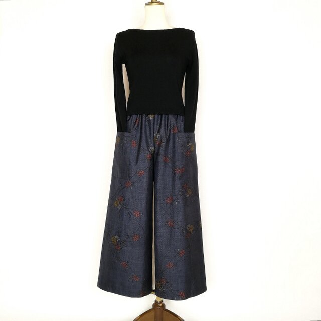 大島紬リメイク＊ガウチョパンツ | iichi 日々の暮らしを心地よくする