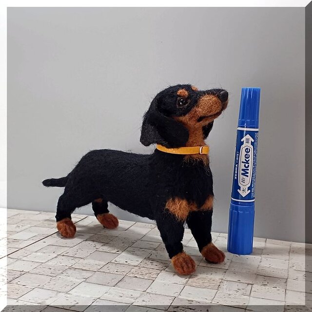 羊毛フェルト 犬 ダックスフンド 犬フィギュア ダックス ダックス